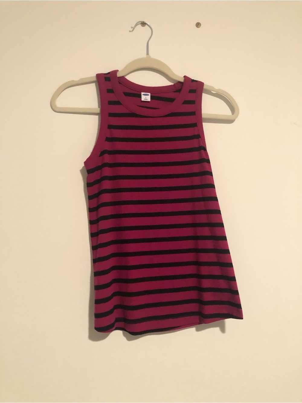 Old Navy Magenta and Black Striped Tank